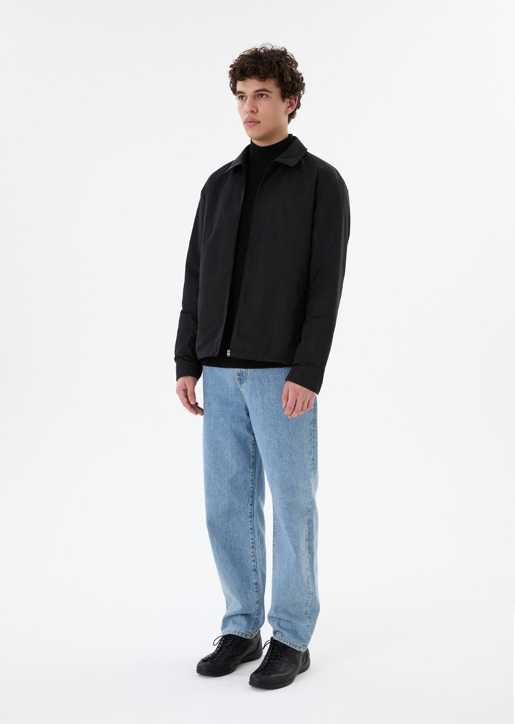 taffeta padded jumper, black