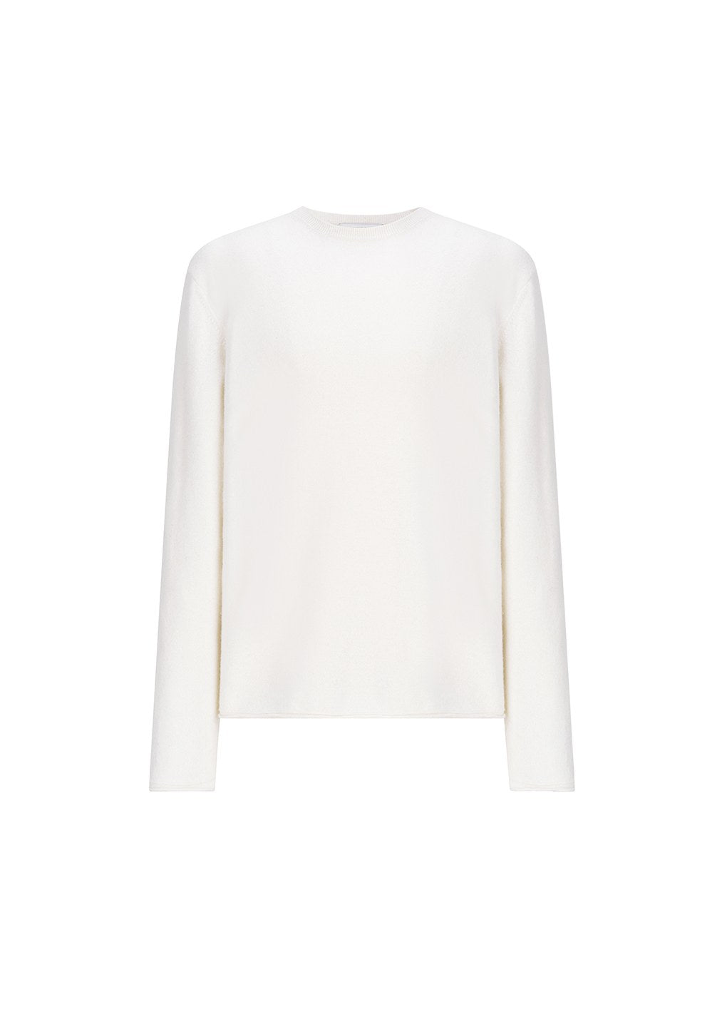 cashmere easy crewneck knit, ivory