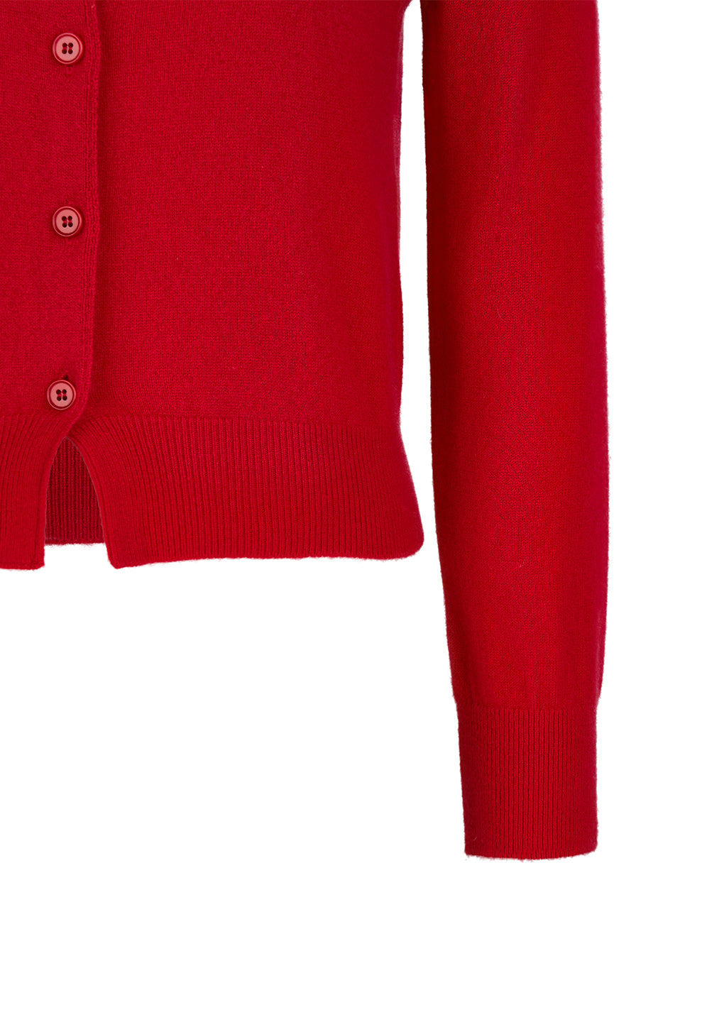 cashmere crewneck cardigan, red