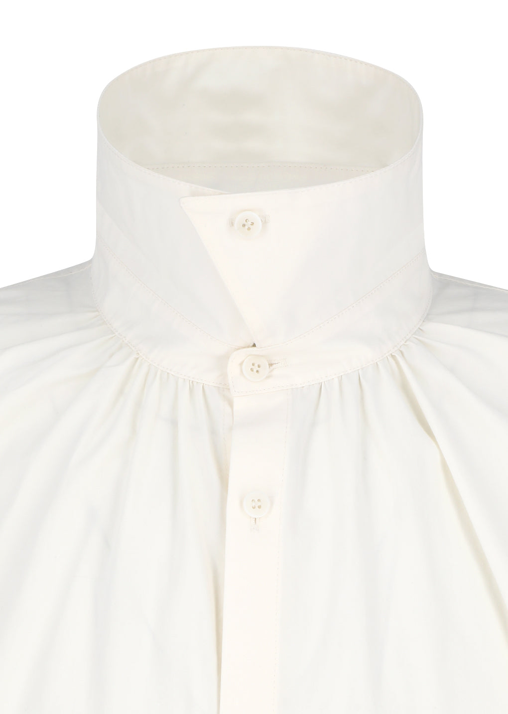neck shirring oversized shirts, ecru