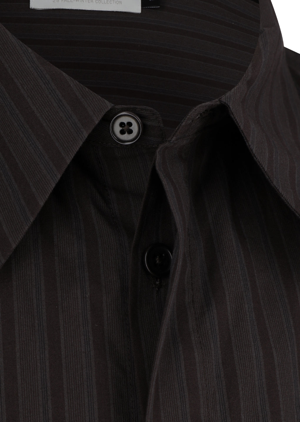 stripe square pocket oversized shirts, brown