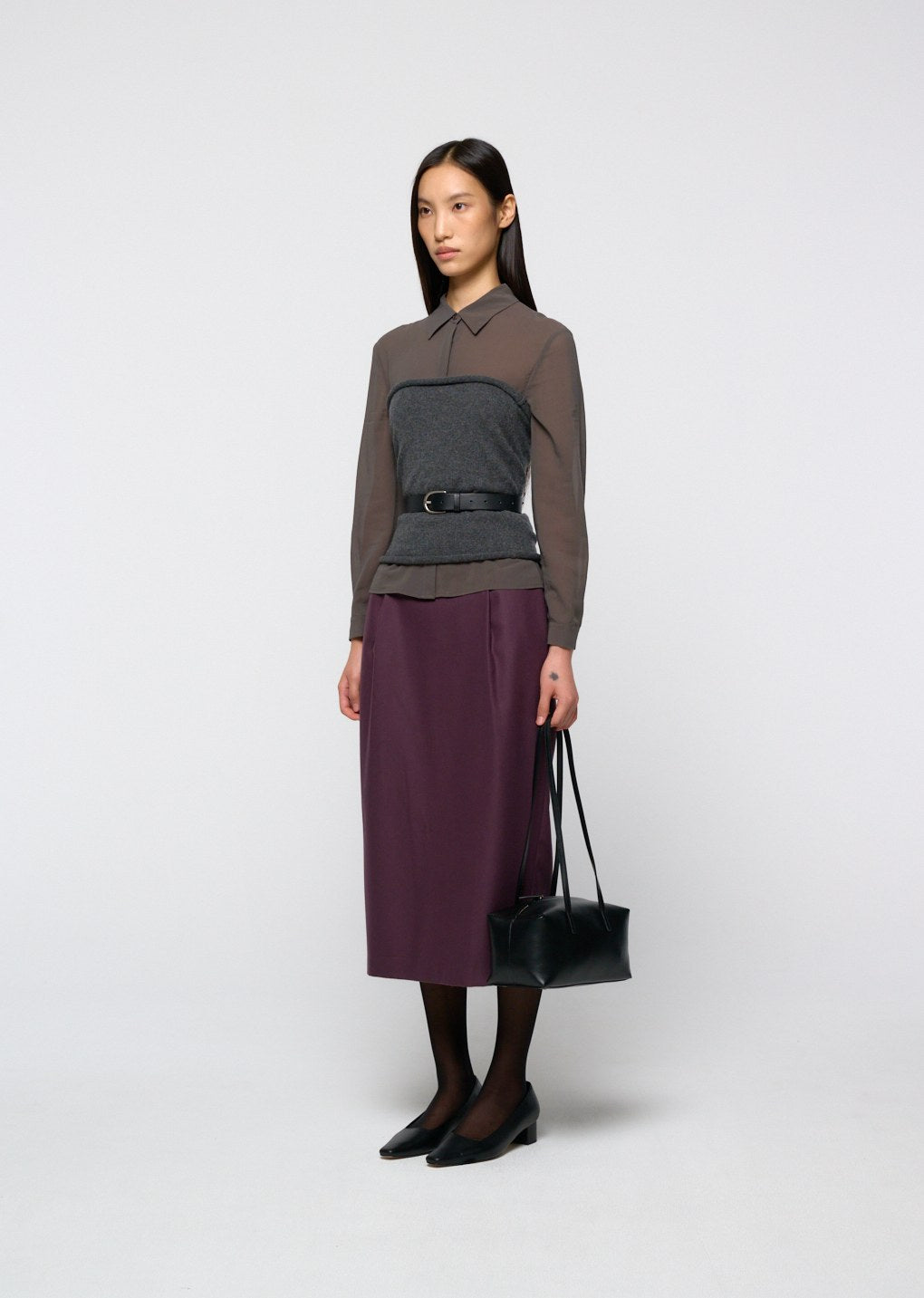 cashmere bandeau snood, melange grey
