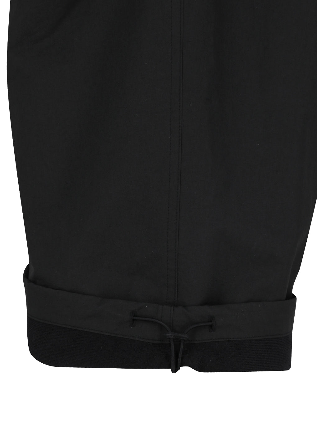 drawstring wide fatigue pants, black