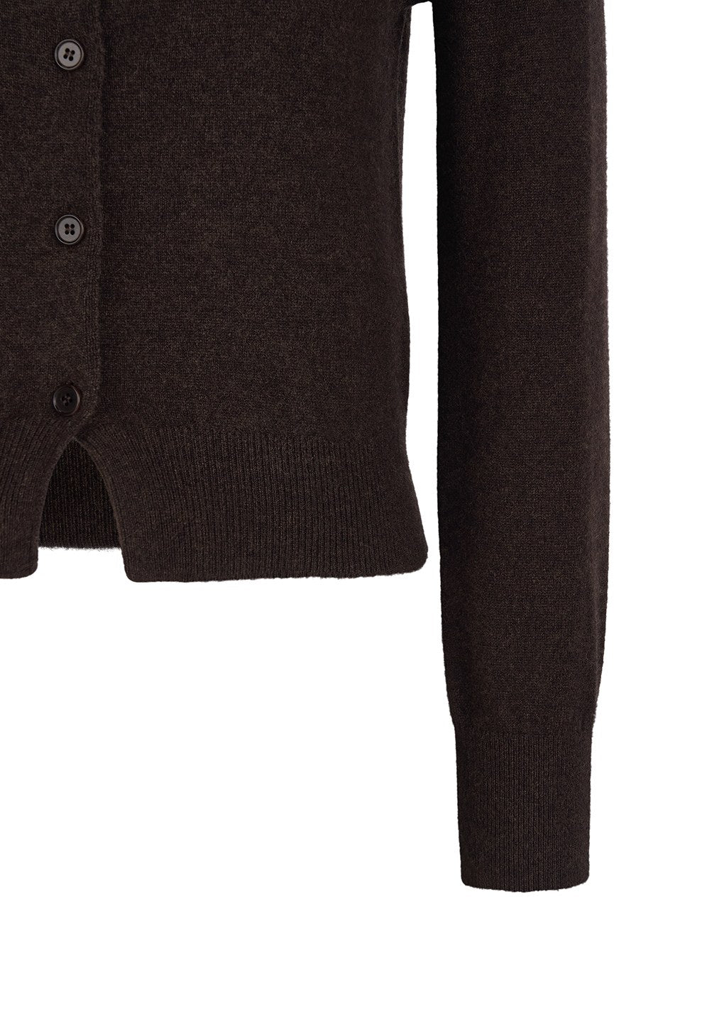 cashmere crewneck cardigan, brown