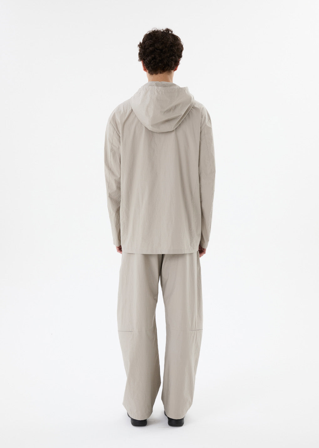 curved zip banding pants, grey