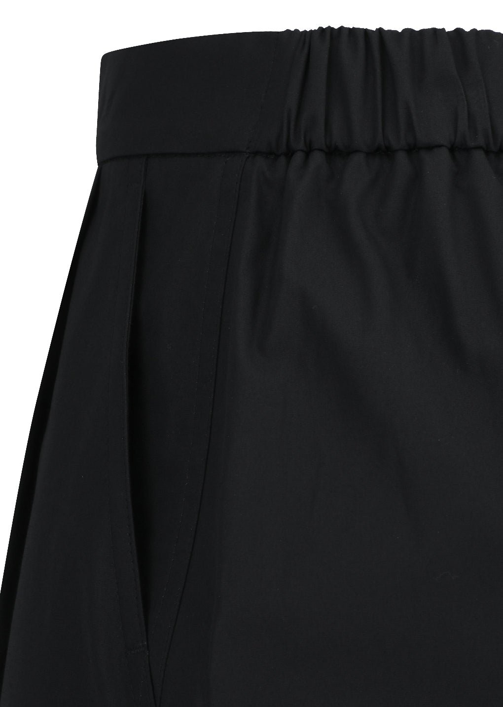 two tuck wide shorts, black
