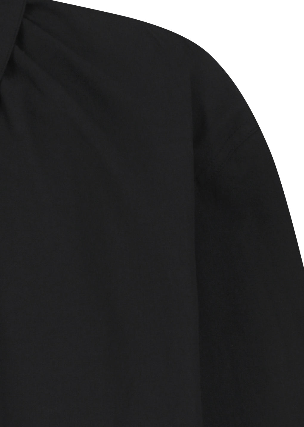neck shirring oversized shirts, black