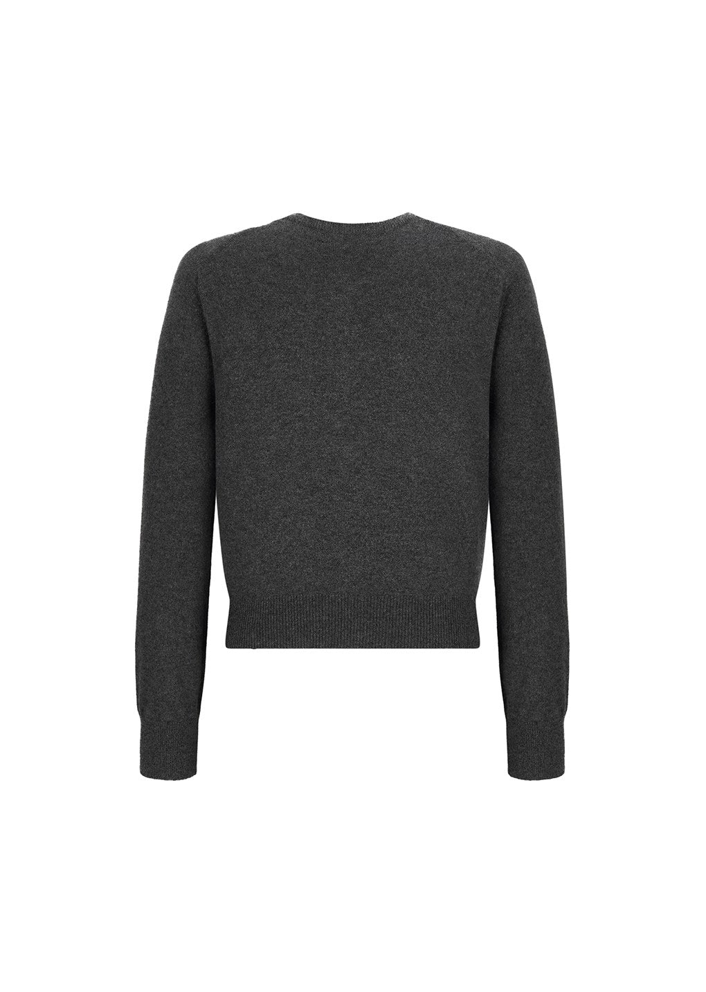 cashmere crewneck cardigan, melange grey