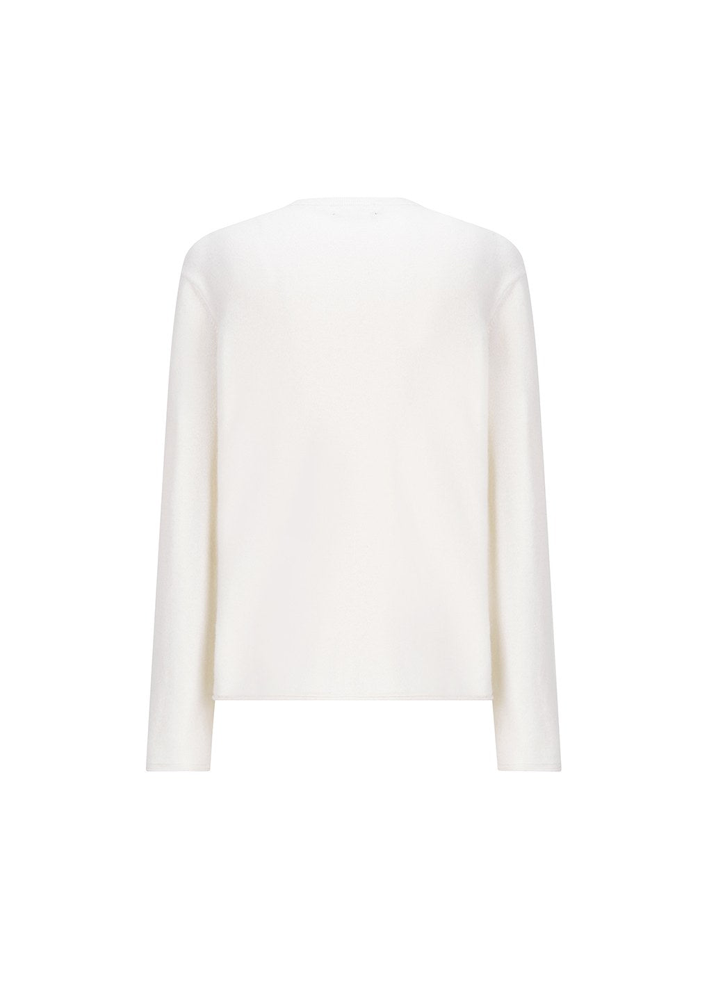 cashmere easy crewneck knit, ivory