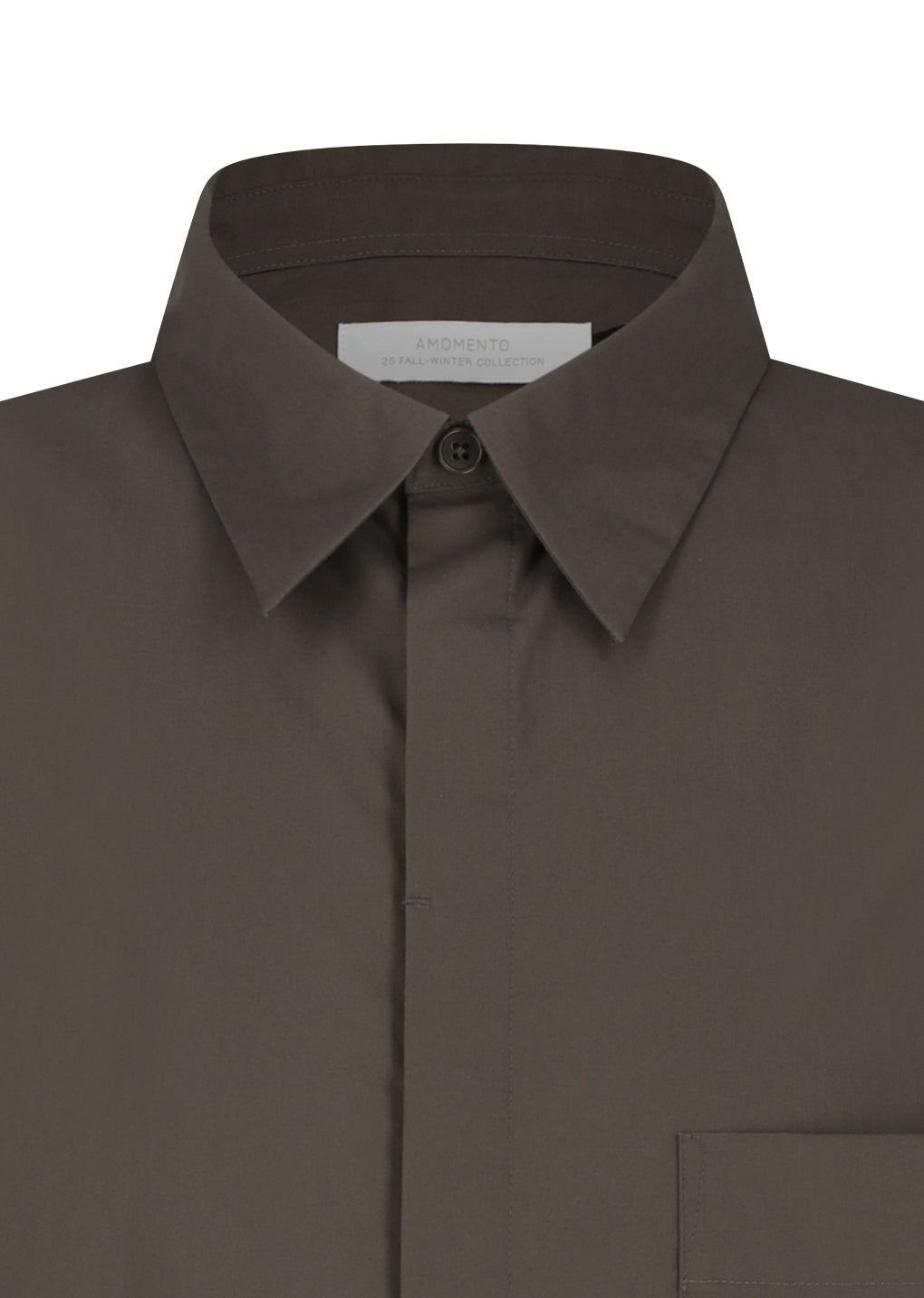 square pocket oversized shirts, brown