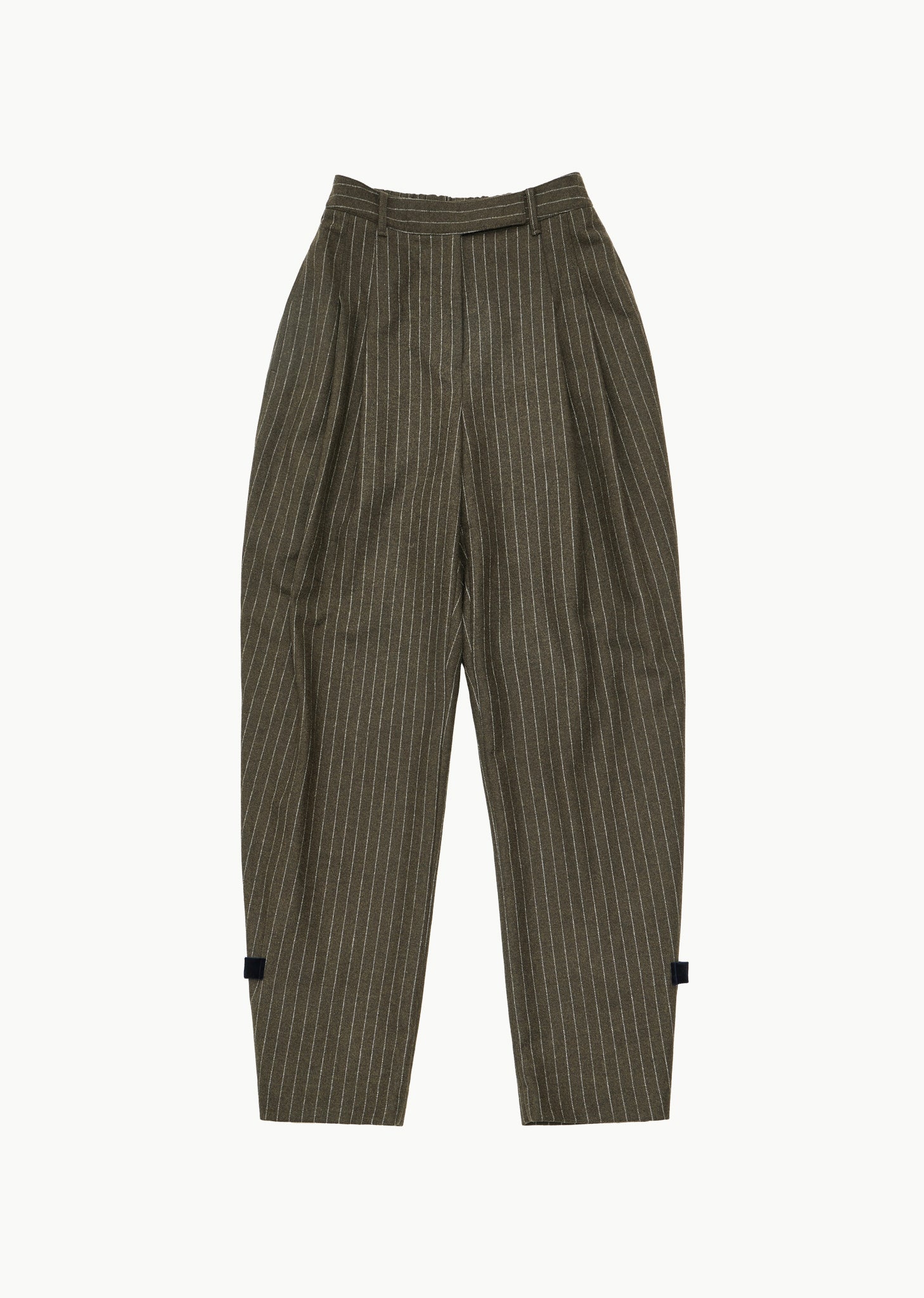 STRIPE WIDE TUCK WOOL PANTS – AMOMENTO JP