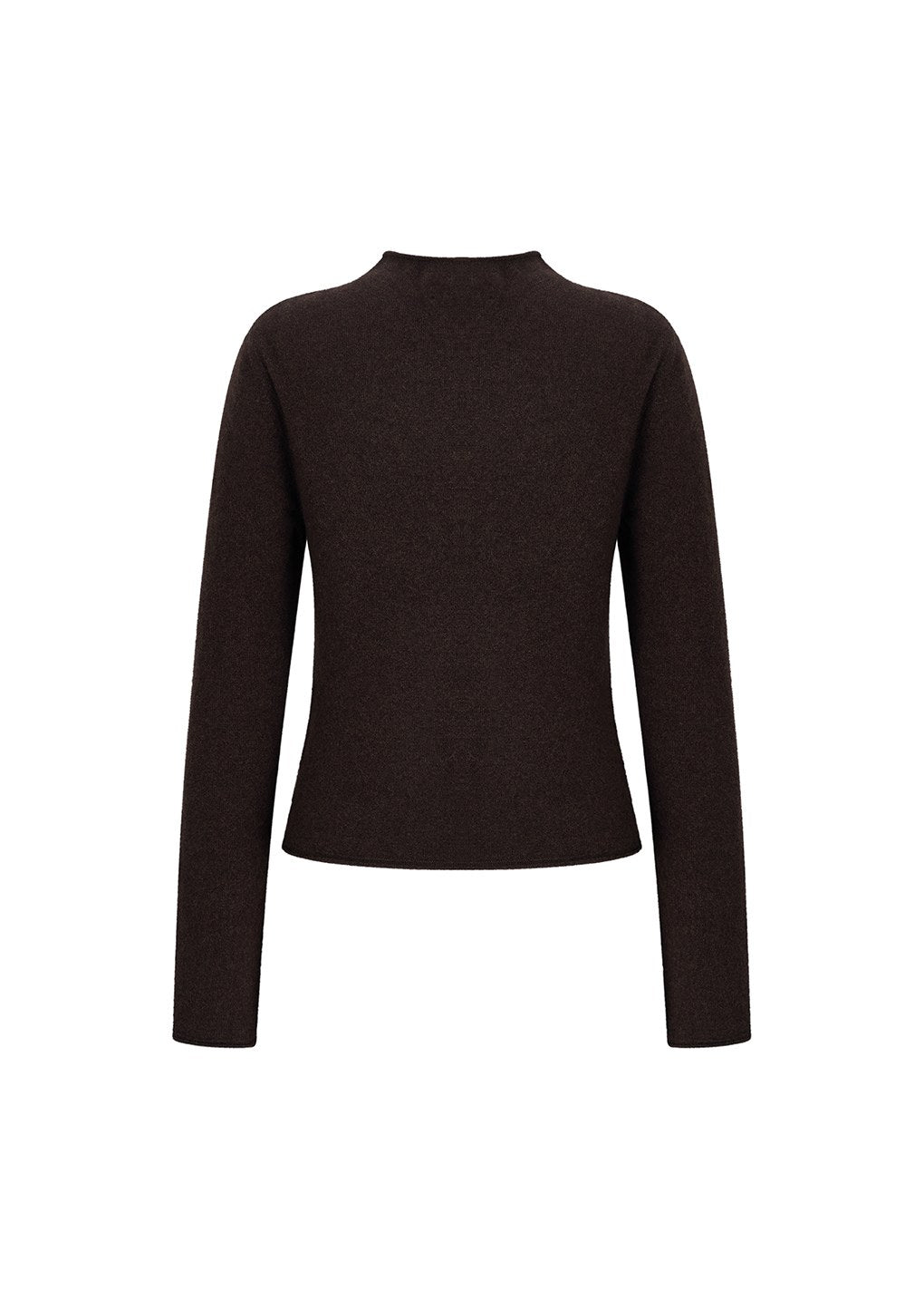 cashmere half neck knit top, brown
