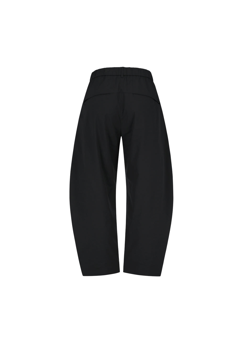 taffeta curved leg pants, black
