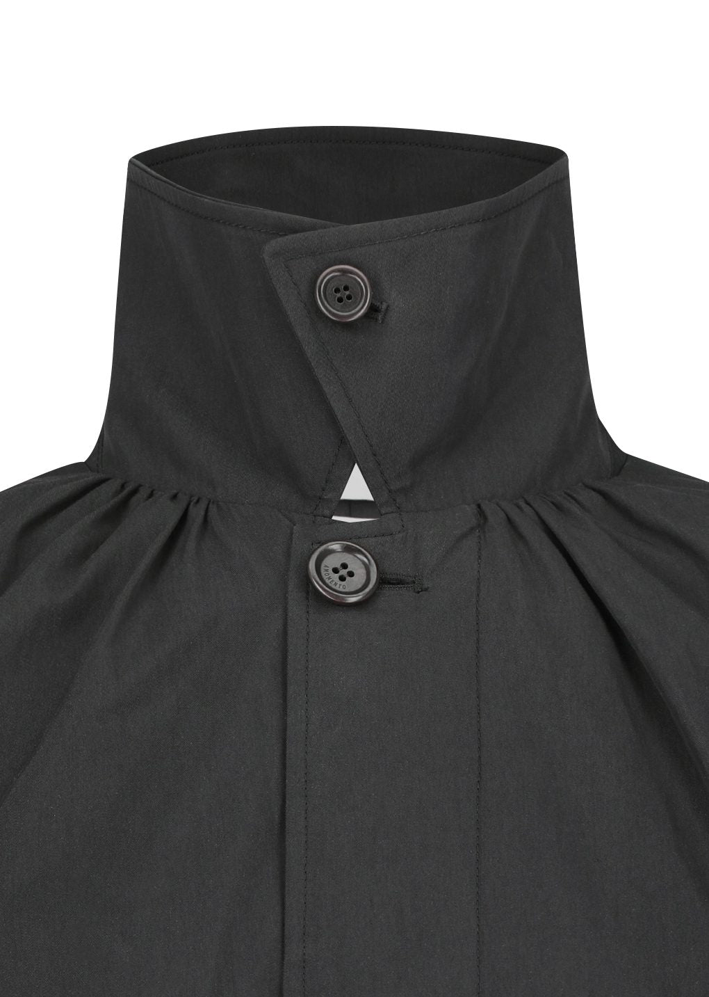 cotton nylon shirring coat, black