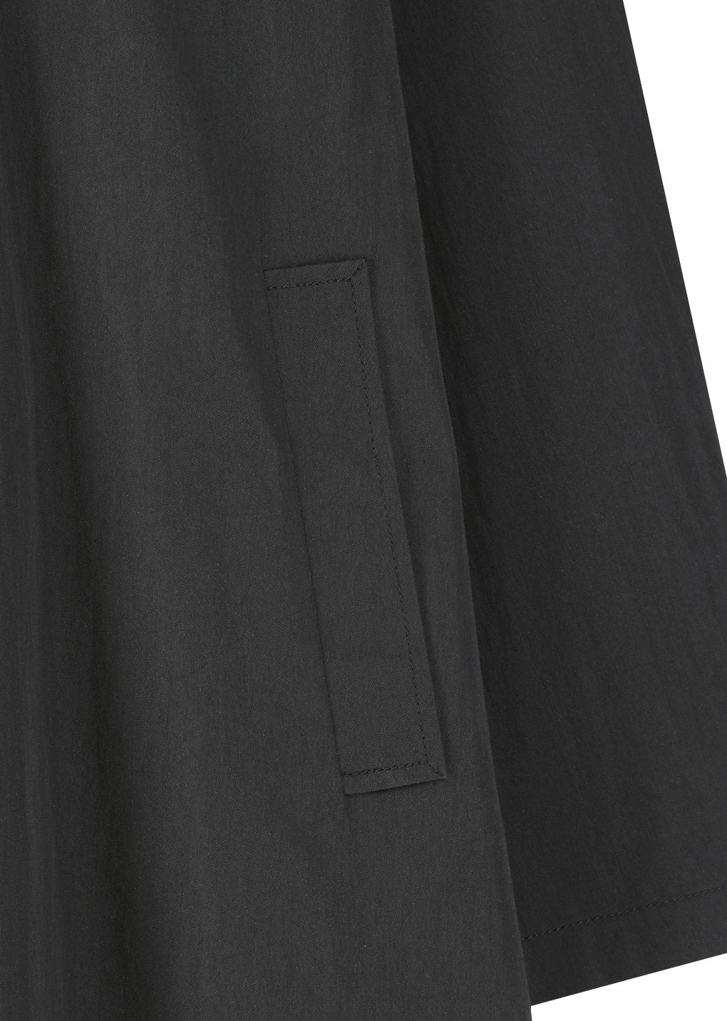 cotton nylon shirring coat, black