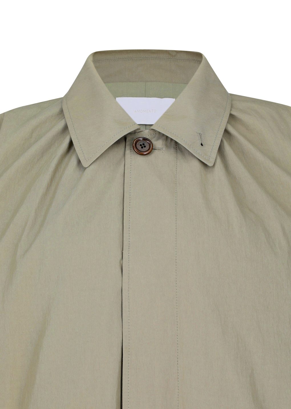 cotton nylon shirring coat, khaki