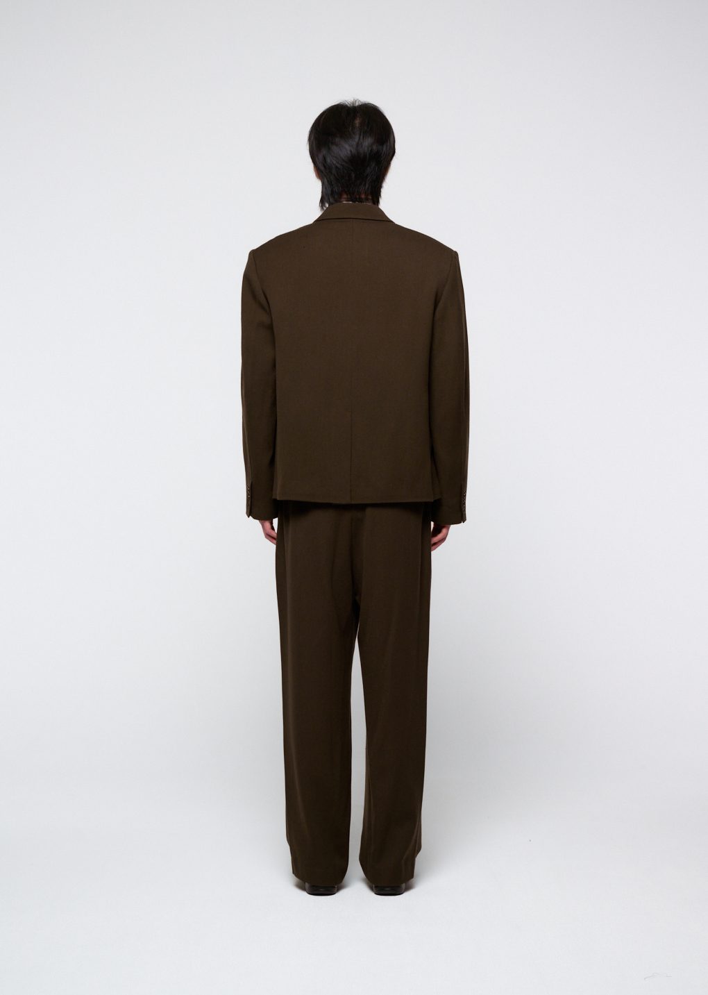 single breasted wool jacket, brown