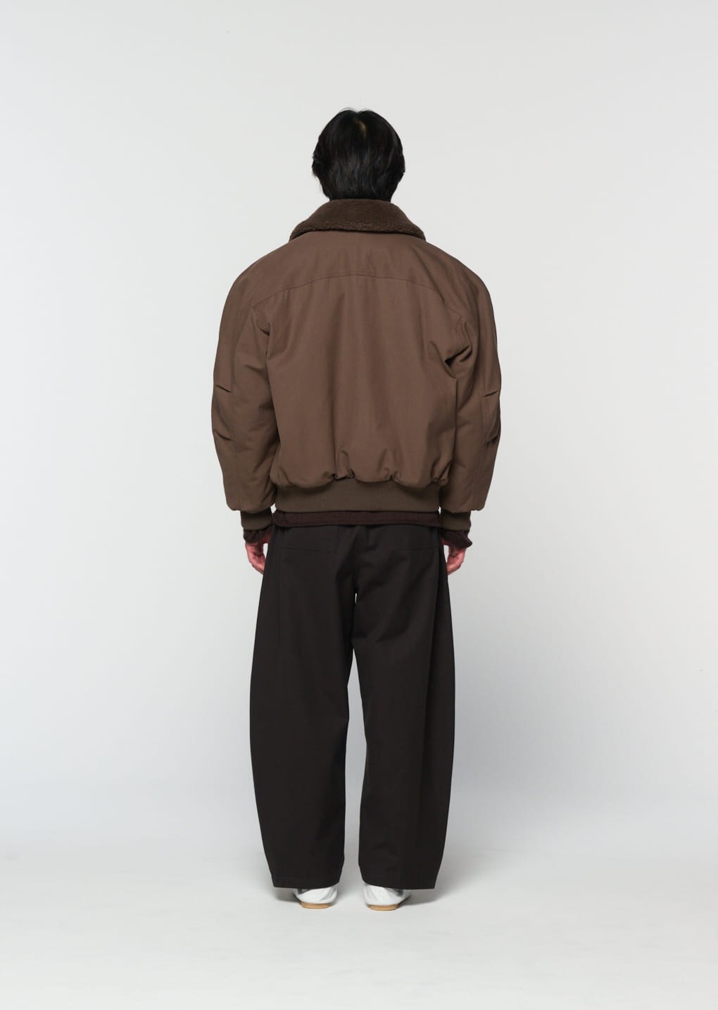 cotton reversible shearling jumper, brown