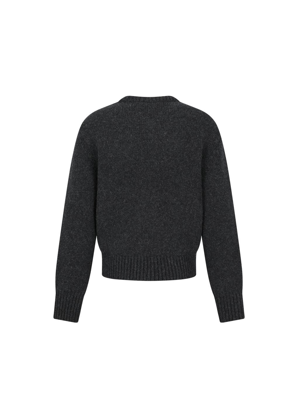 shetland wool v-neck knit, charcoal