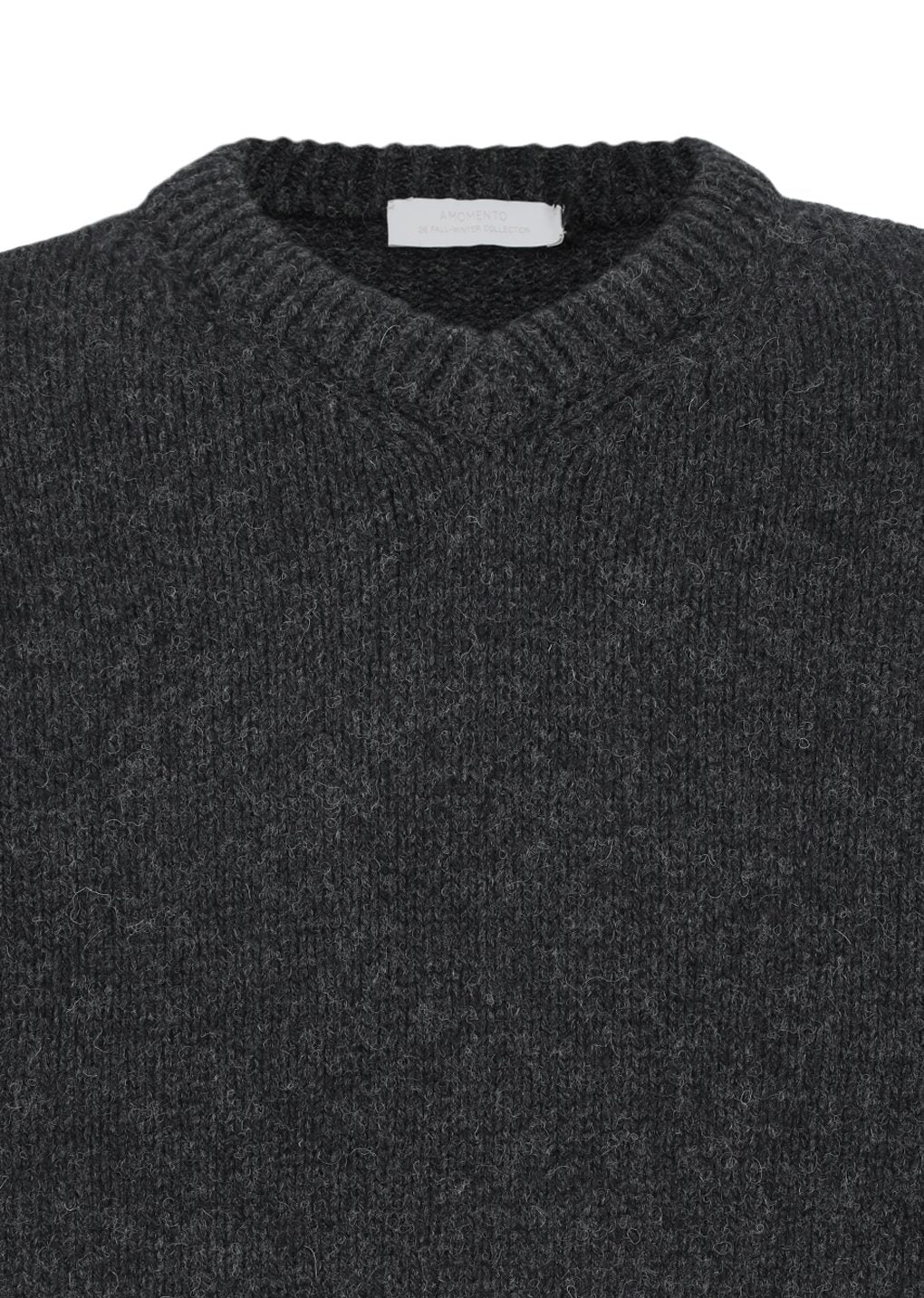 shetland wool v-neck knit, charcoal