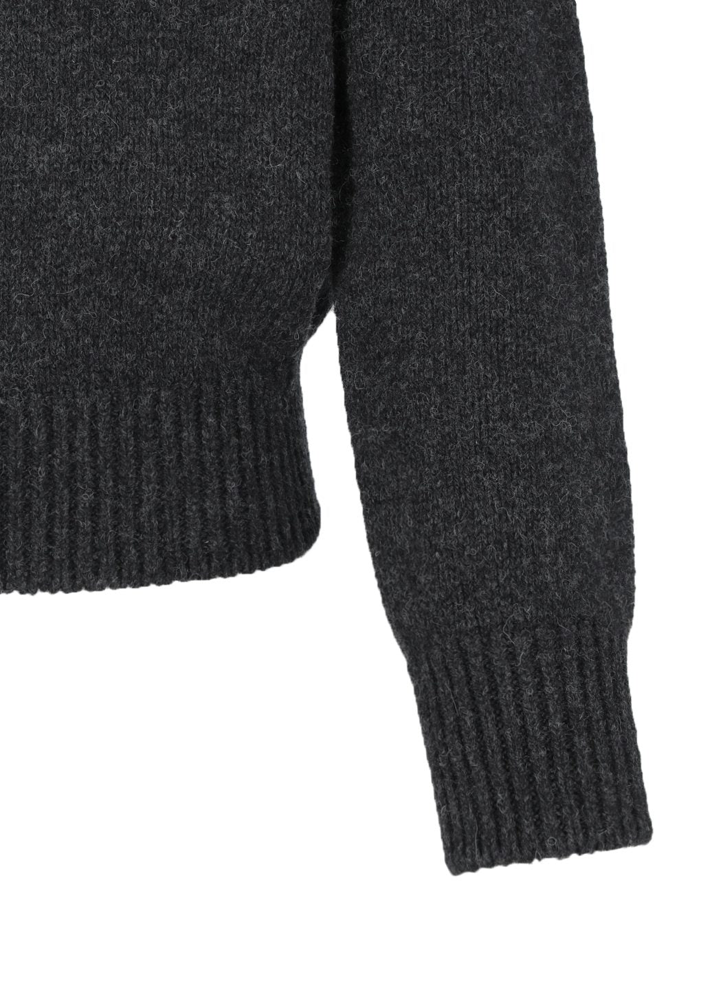 shetland wool v-neck knit, charcoal