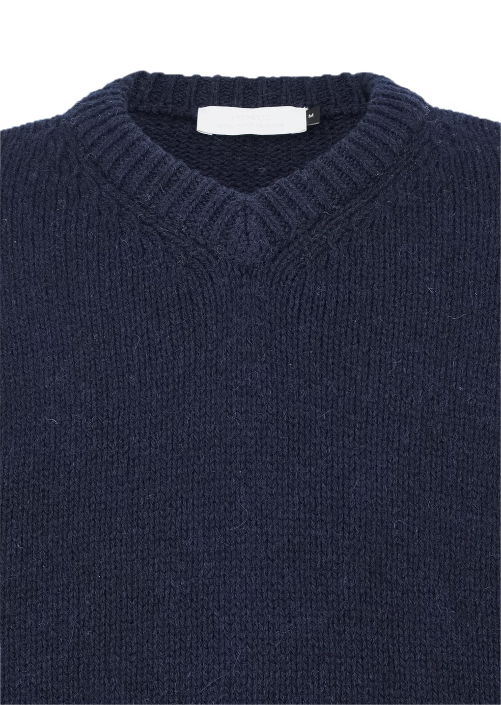 shetland wool v-neck knit, navy