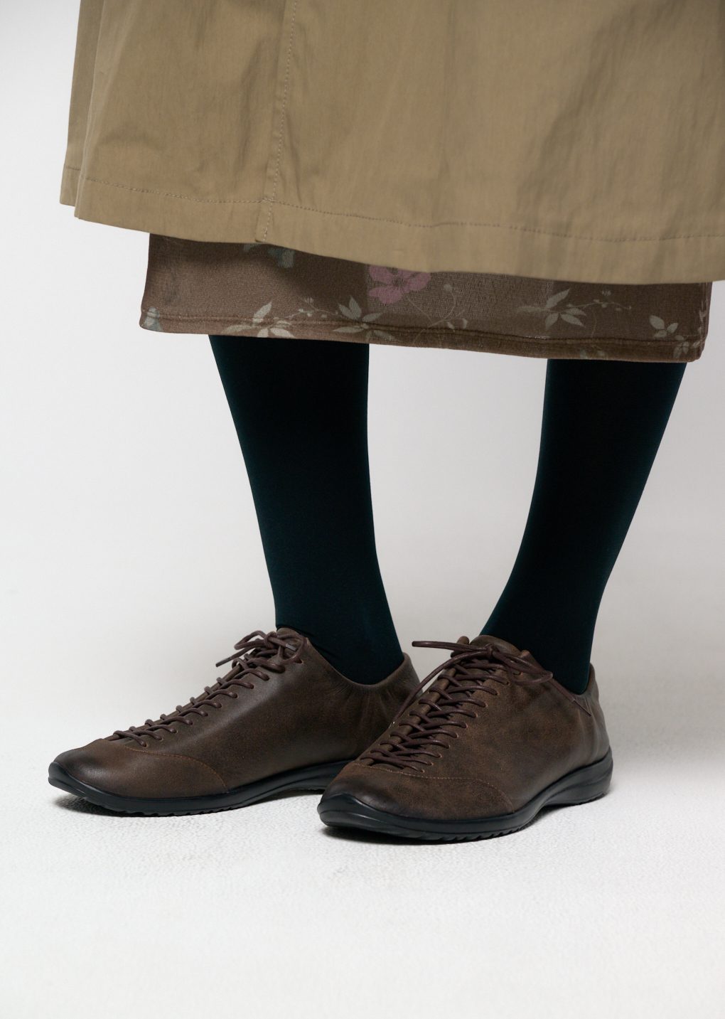 vibram lace-up sneakers, dark brown
