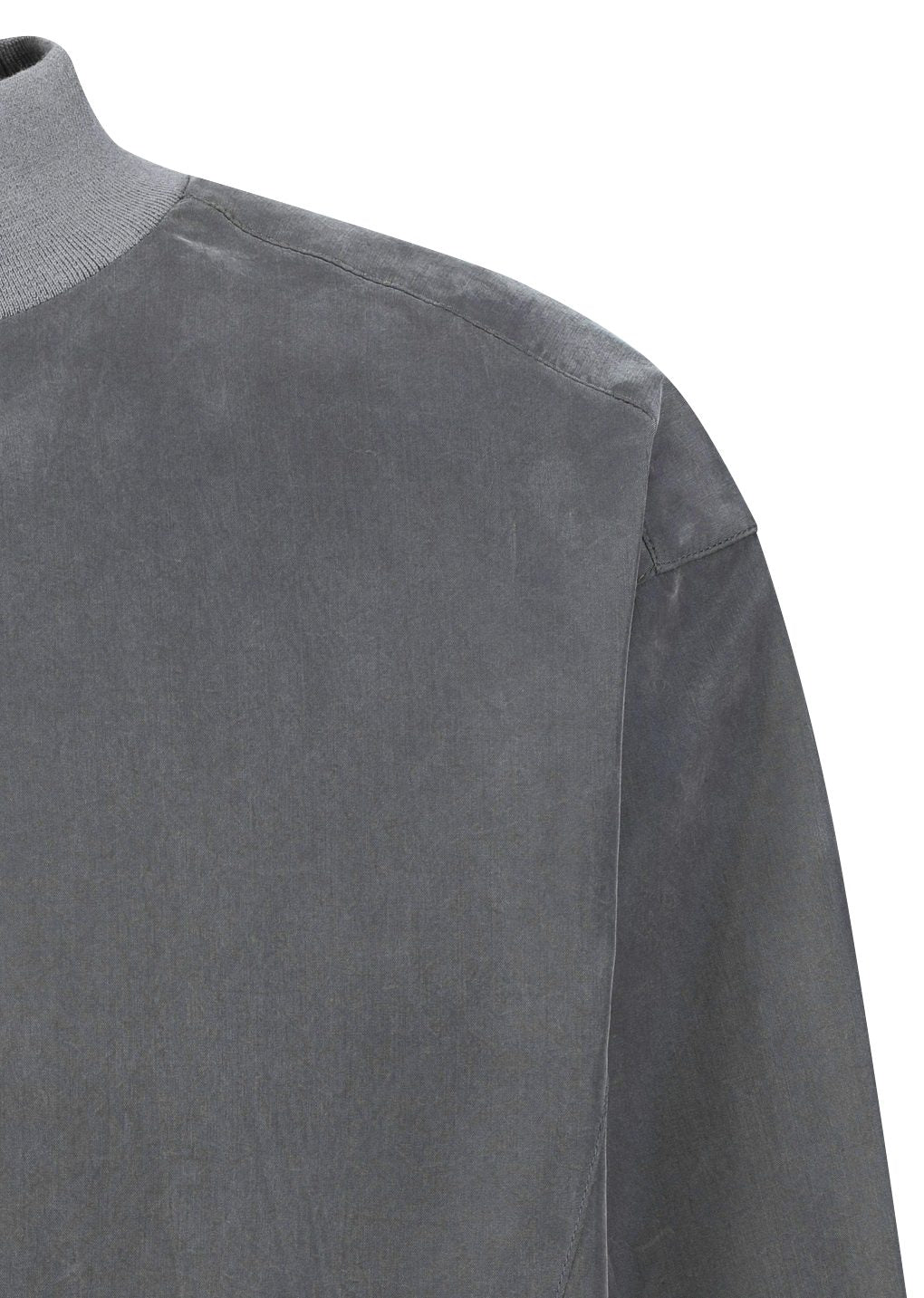 cupro ribbed pullover, grey