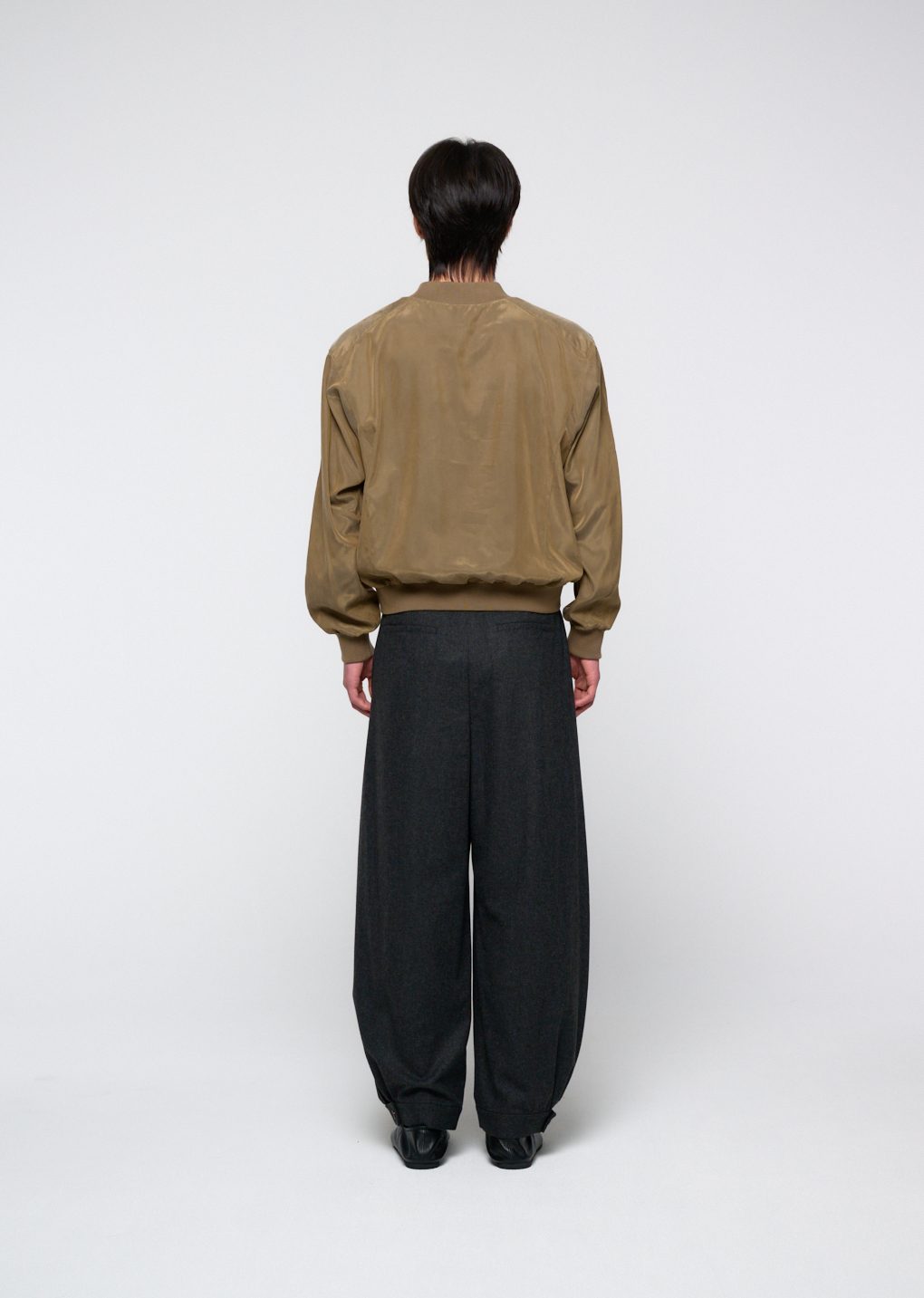 cupro ribbed pullover, khaki