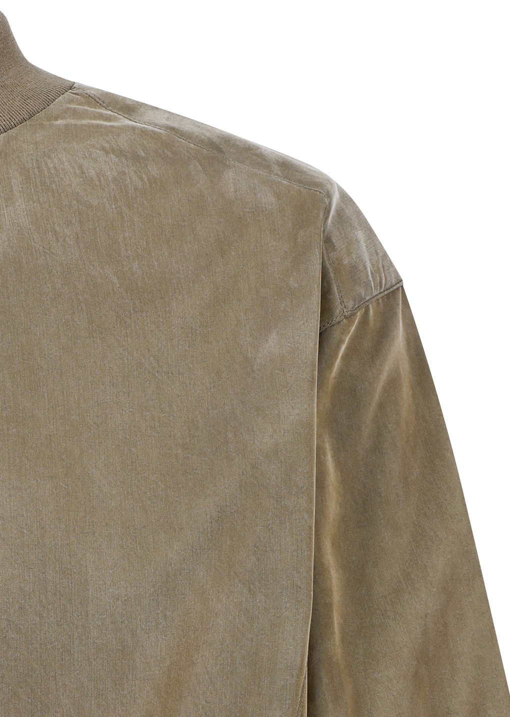 cupro ribbed pullover, khaki