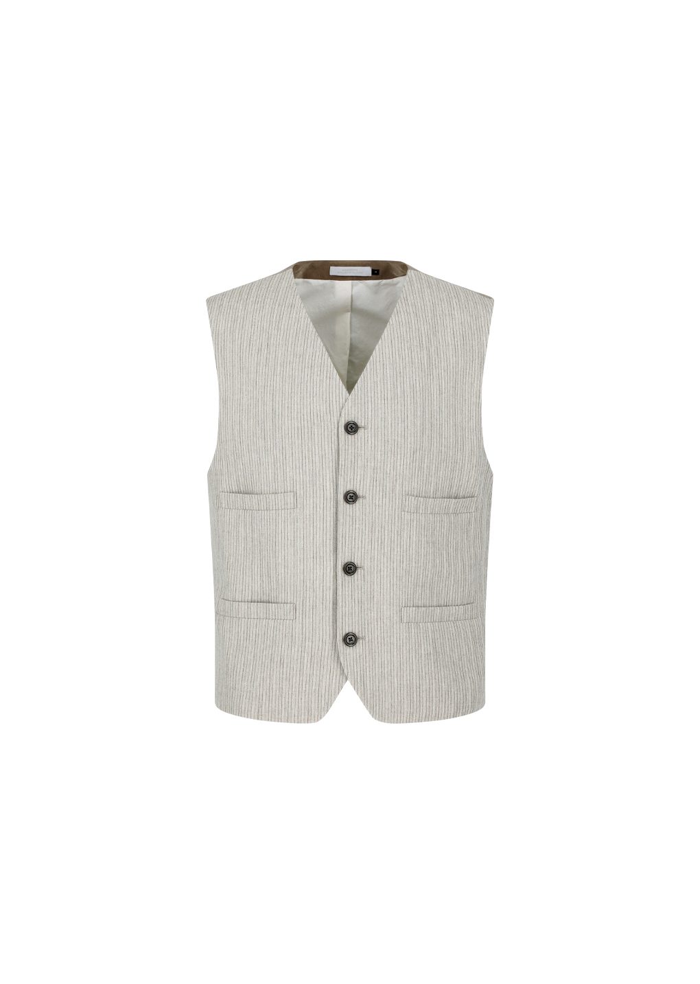 men's stripe pocket vest, beige