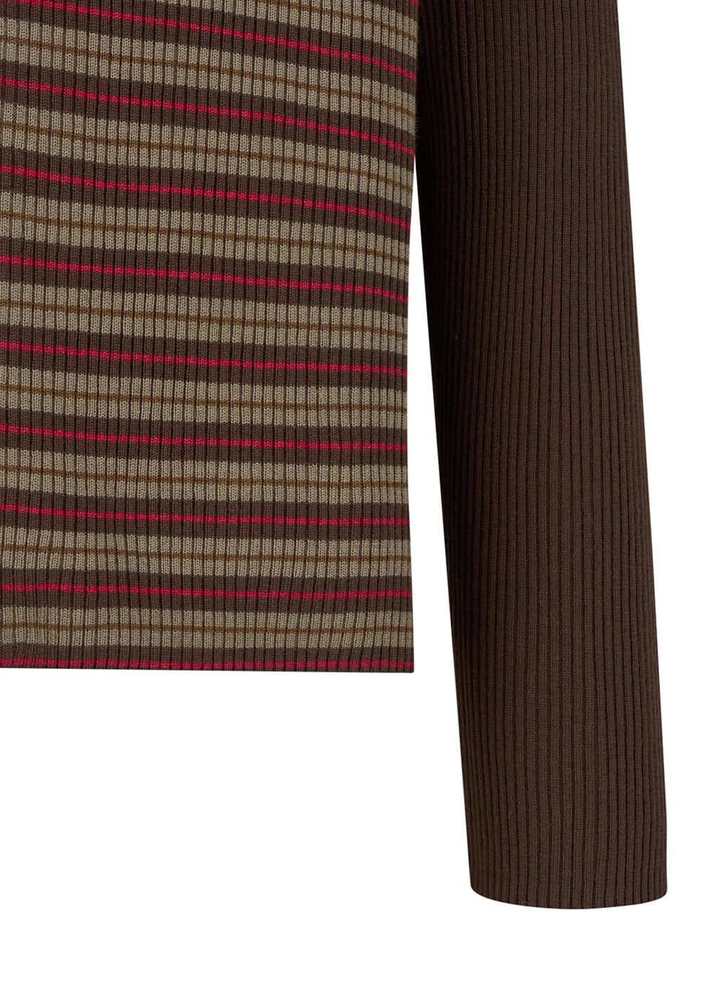 stripe zip up cardigan, brown