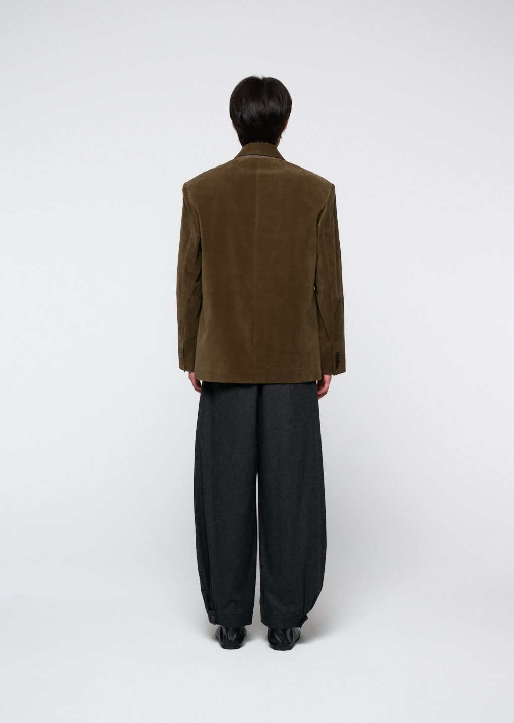 velvet oversized jacket, khaki