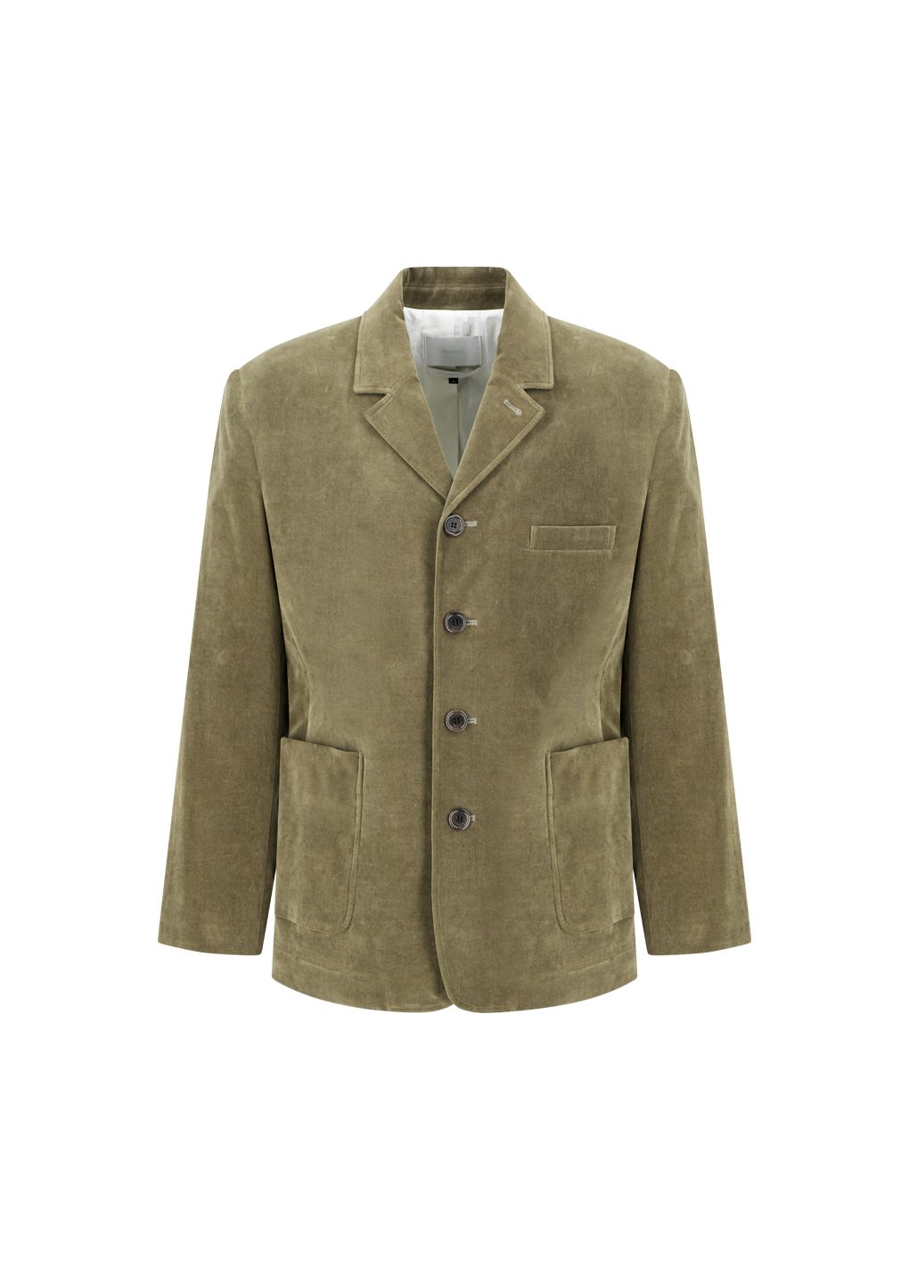 velvet oversized jacket, khaki