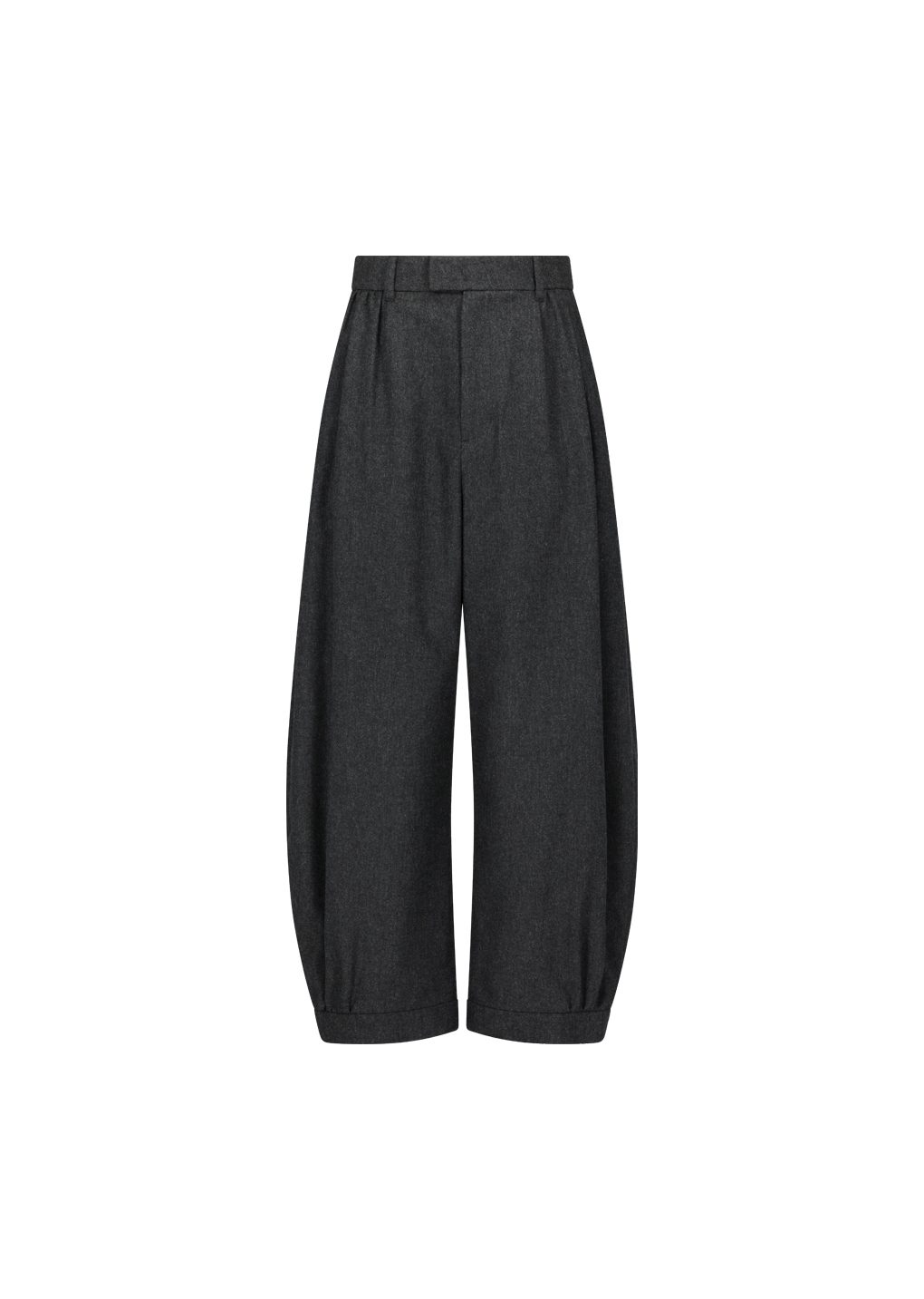 men's wool shirring pants, charcoal
