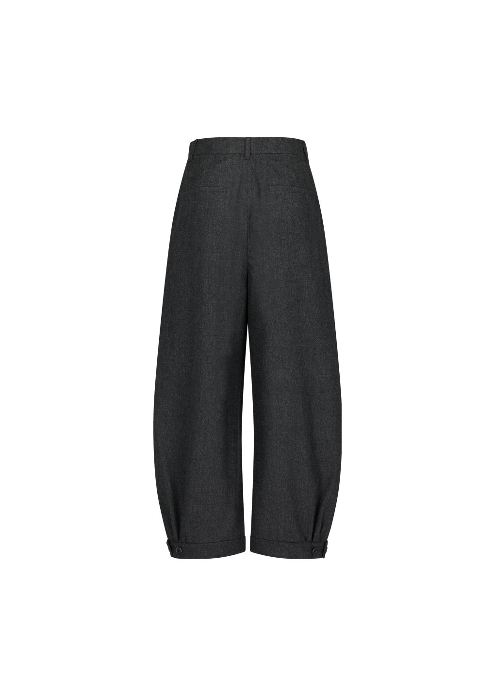 men's wool shirring pants, charcoal