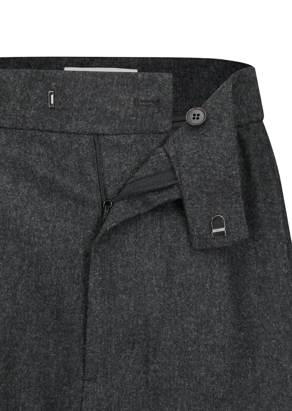 men's wool shirring pants, charcoal