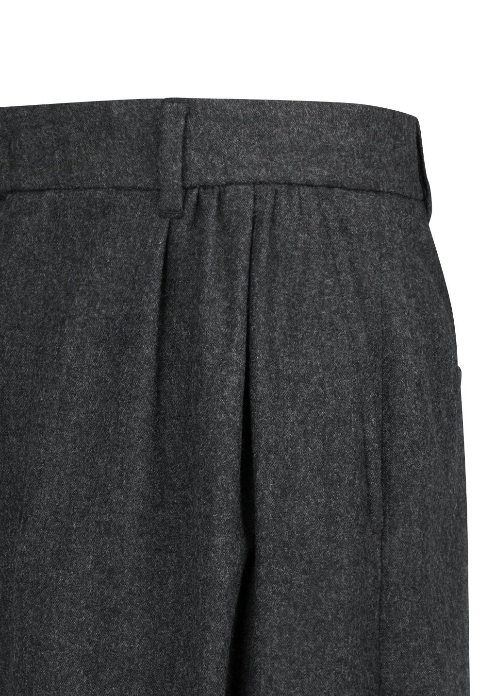 men's wool shirring pants, charcoal