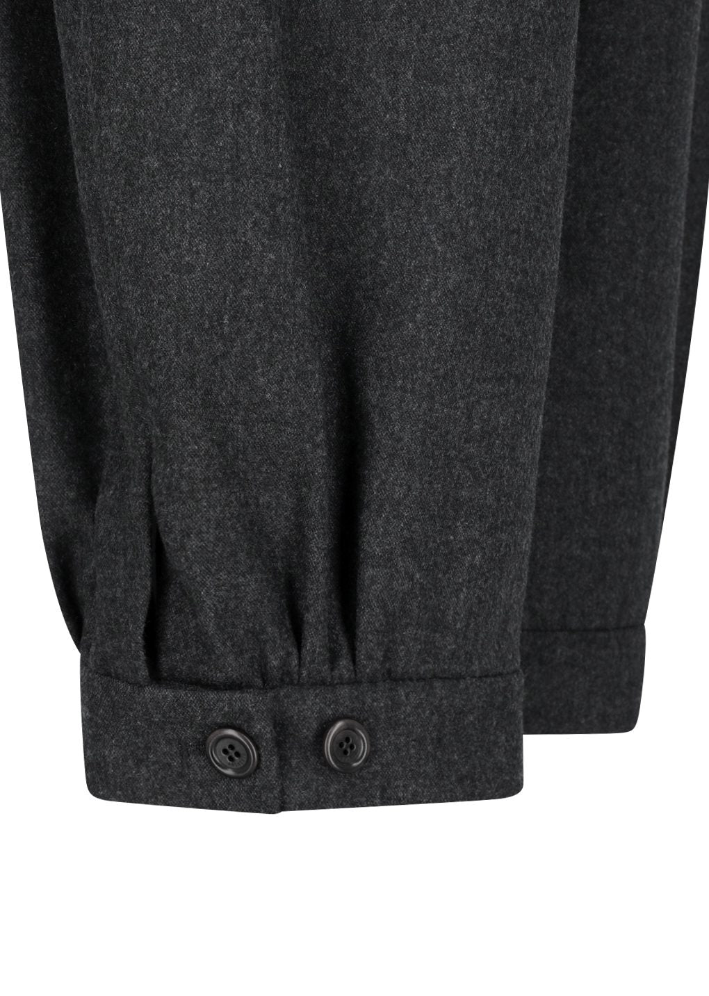 men's wool shirring pants, charcoal