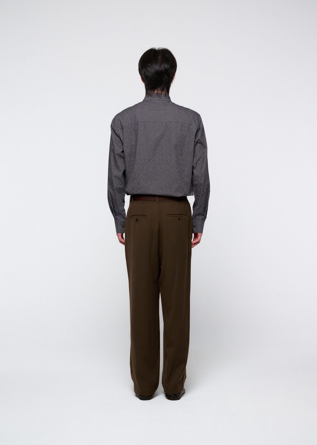 floral basic shirt, grey