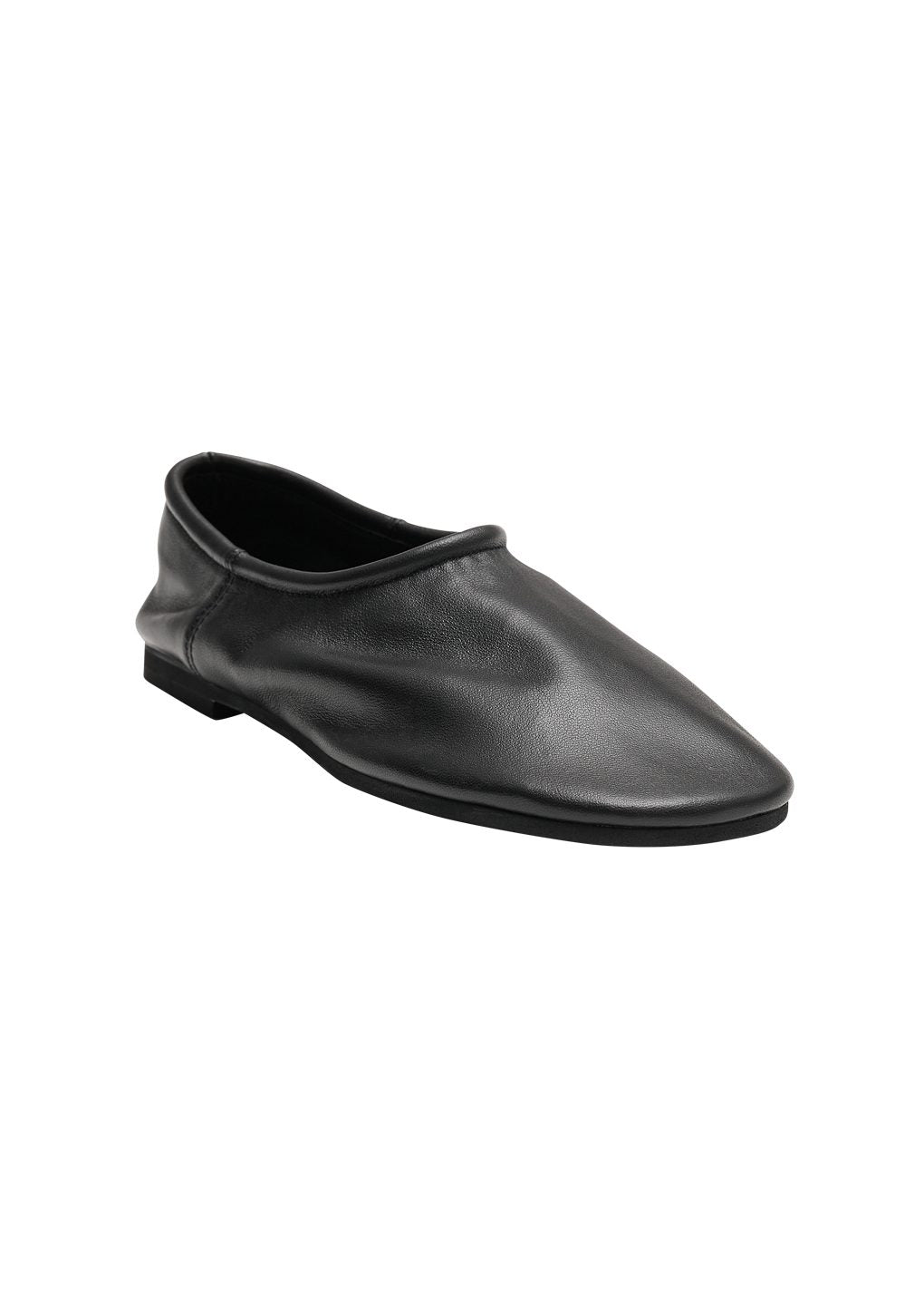 men's lambskin slip on loafer, black