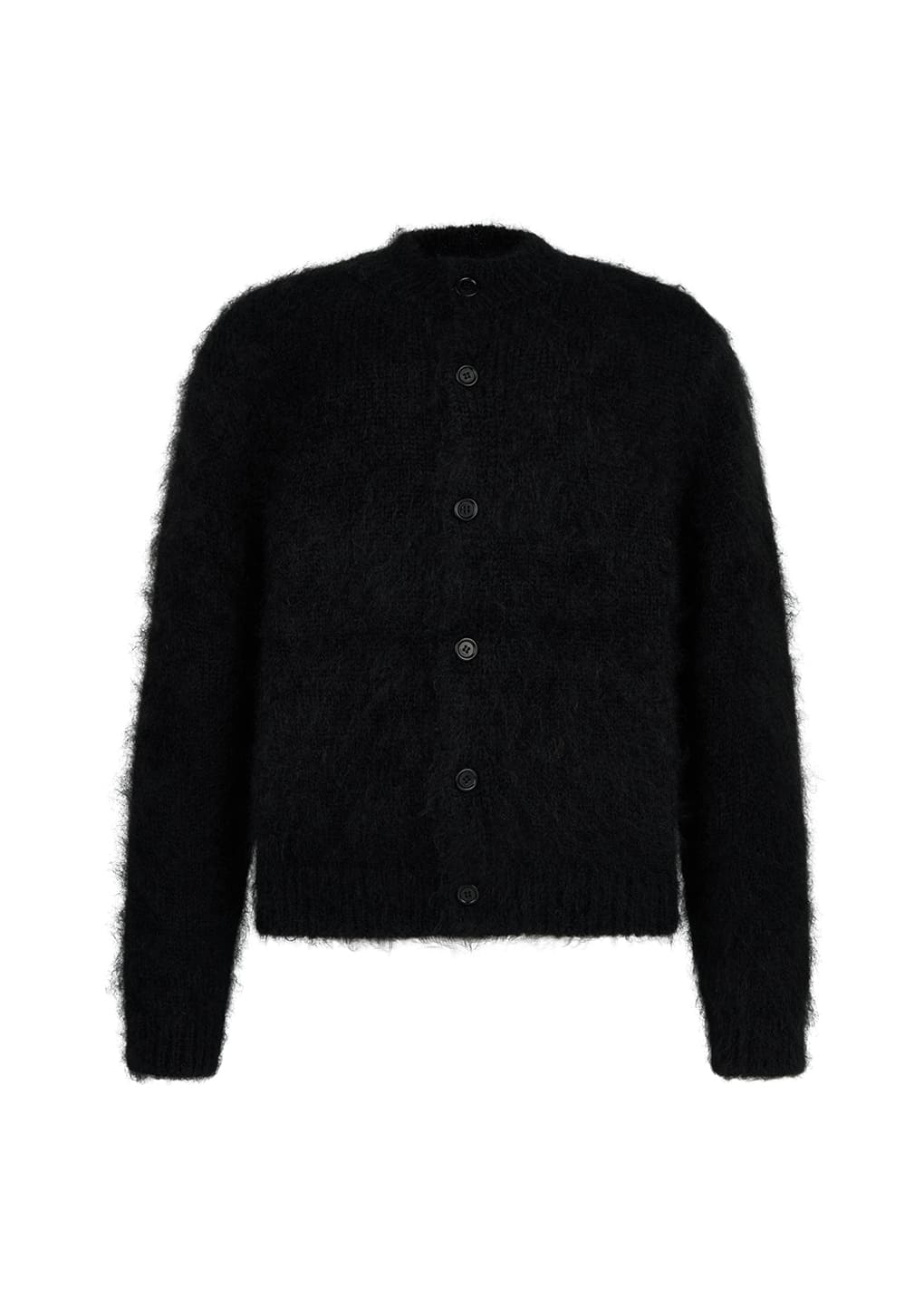 men's mohair bulky cardigan, black