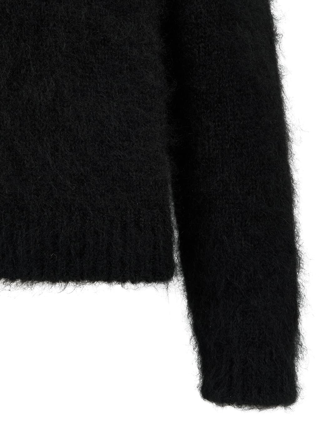 men's mohair bulky cardigan, black