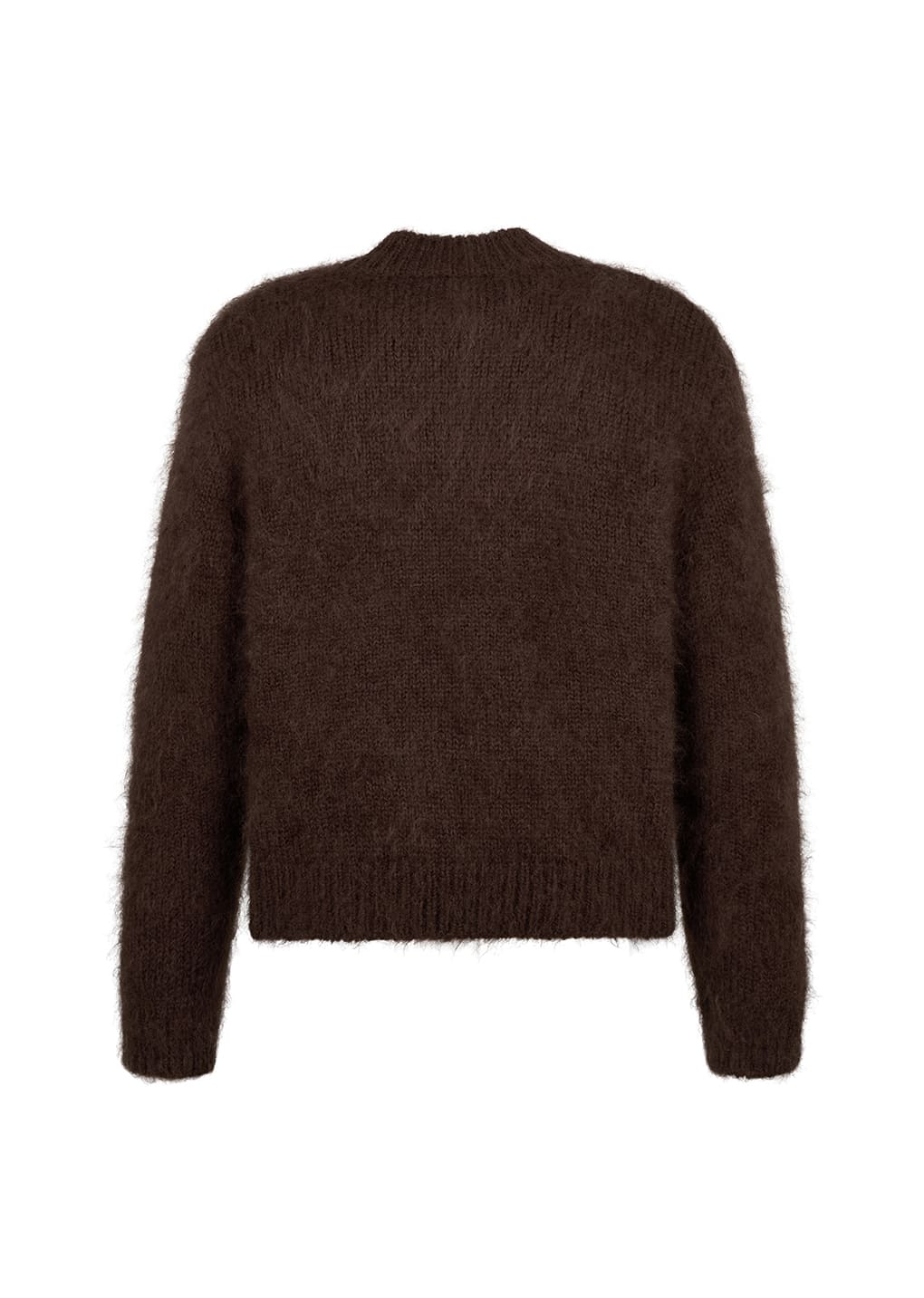 men's mohair bulky cardigan, brown
