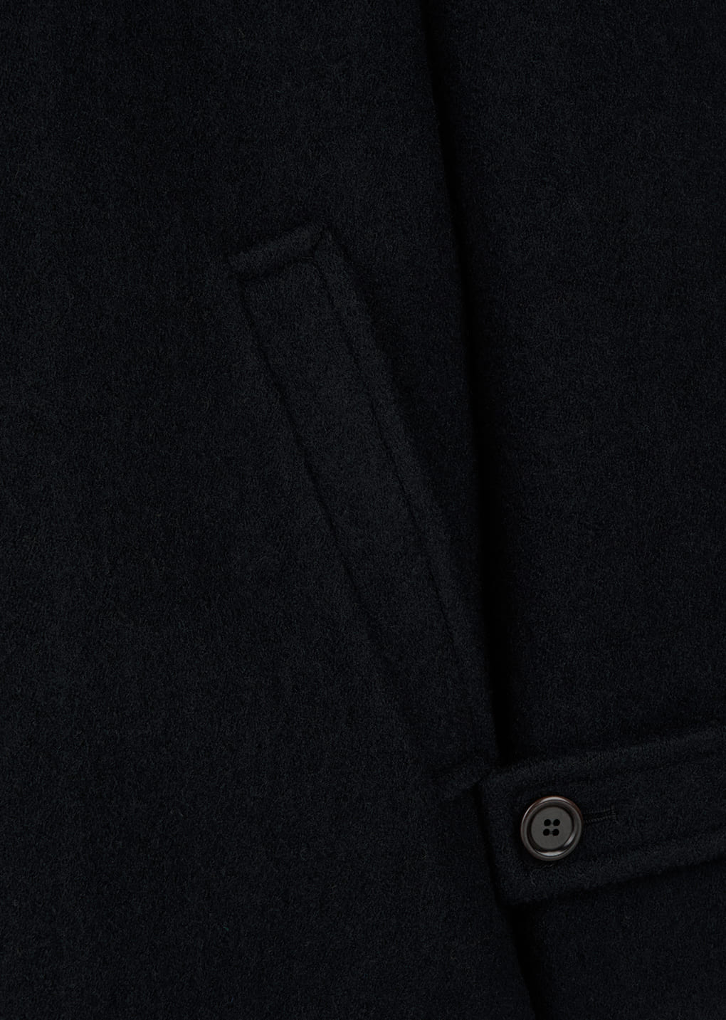 belted mid coat, black