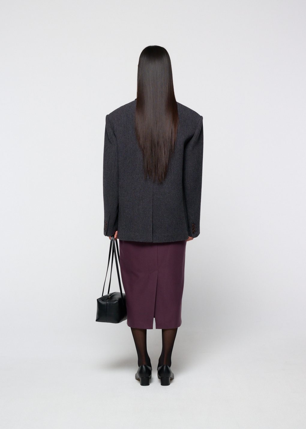wool oversized jacket, charcoal