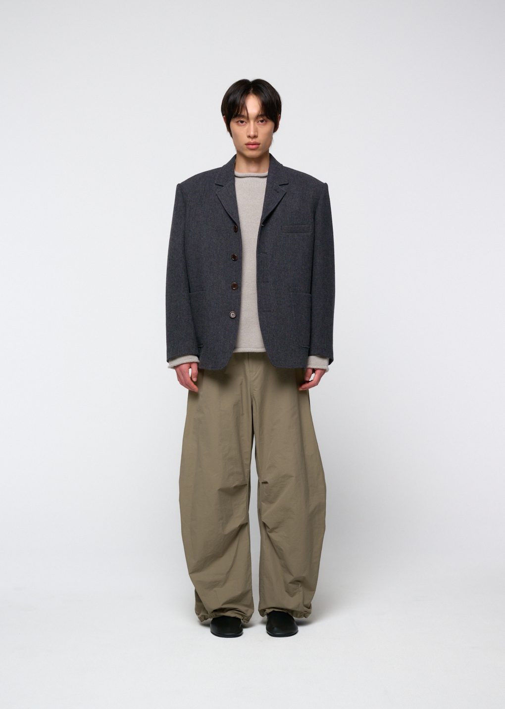 wool oversized jacket, charcoal