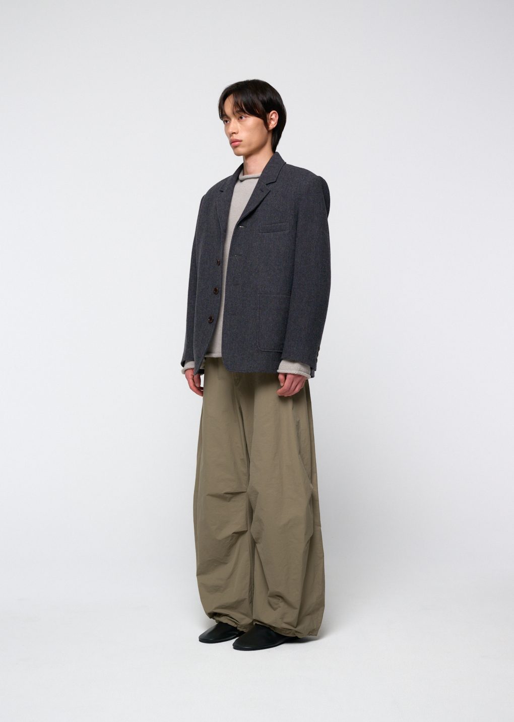 wool oversized jacket, charcoal