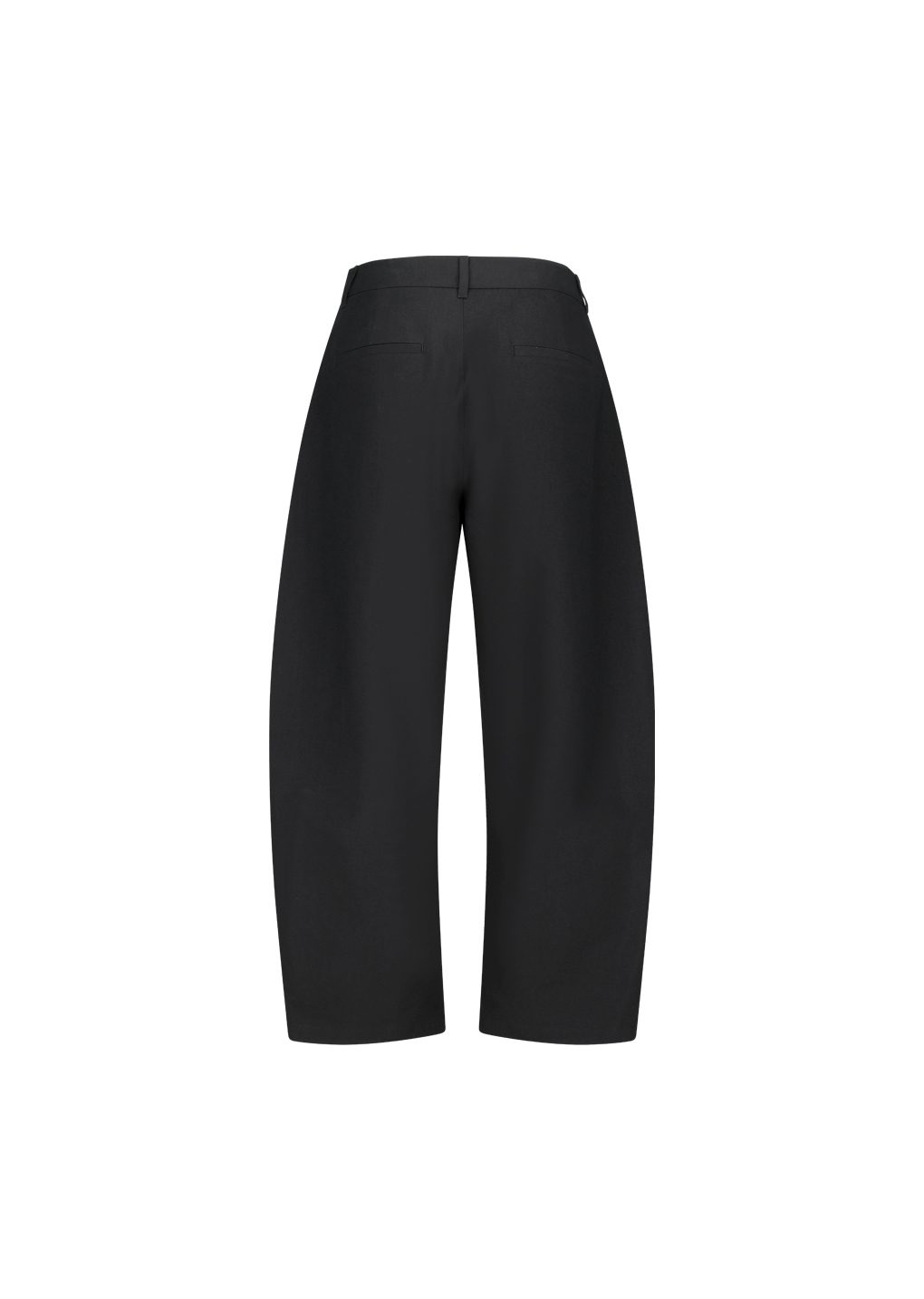 men's curved long pants, black