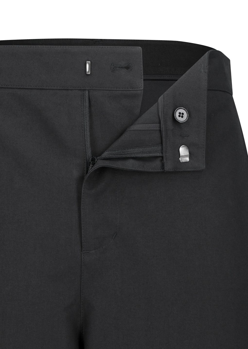 men's curved long pants, black